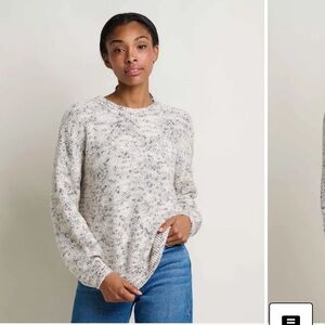 Toad&Co Women's Twigtree Speckled Crewneck Sweater - White and Gray